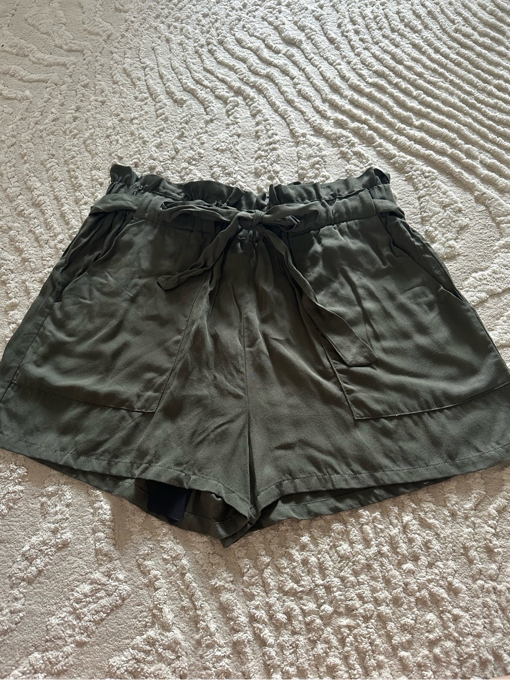 Nordstrom Rack Olive Green Paperbag Waist Shorts